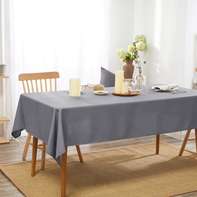 Solid Spillproof Decorative Red Tablecloths, 54" Square, Gray
