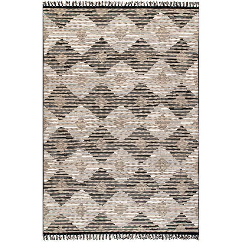 Tapis intérieur / extérieur beige / noir Lemmikki, Rectangle 4pi x 6 pi