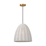 Norman 1 Light Dining Room Pendant With Ash Wicker Shade