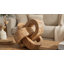 Sculpture décorative en bois sculpté, motif nœud entrelacé, pour la décoration intérieure - Bords arrondis géométriques, idéale pour le salon - 20 cm, marron