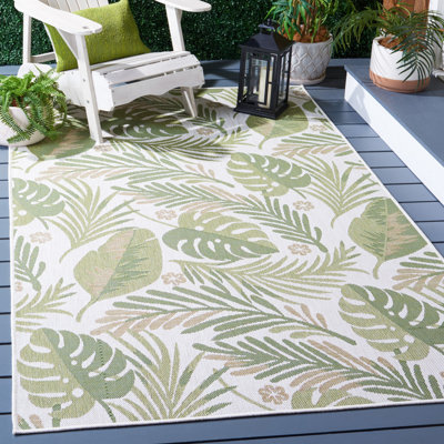 Tapis d'intérieur / extérieur à motif floral Ishaan Performance