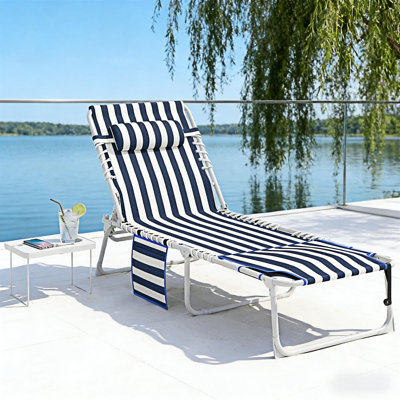 Outdoor Tanning Chair Folding Chaise Lounge Chair