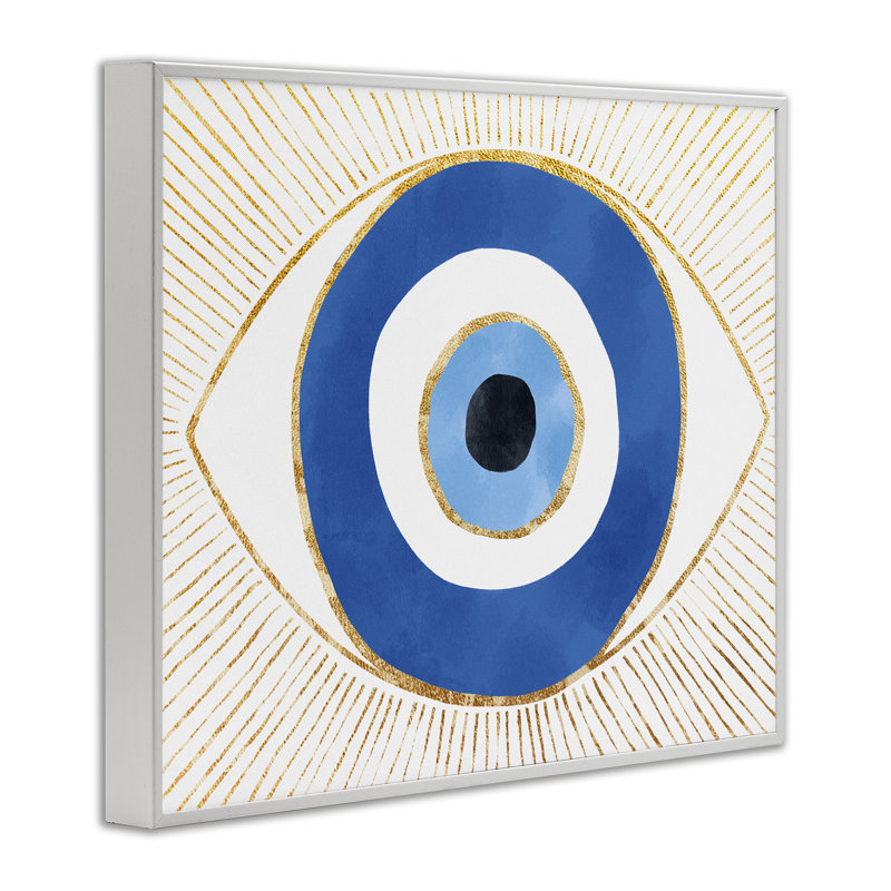 «Evil Eye Shape» rayé, symbole de Mati, estampe numérique texturée encadrée par Ziwei Li_aq-546, H 24 po x l 30 po x P 1,5 po