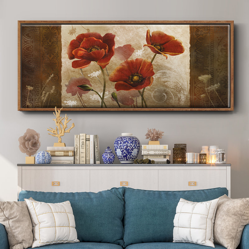 Poppy Morning - toile encadrée, H 20 po x l 50 po