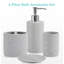 Ceramic Bathroom Set (Embossed Damask Medallion): Dispenser, Toothbrush Holder, Tumbler, Trinket Dish-1145859203