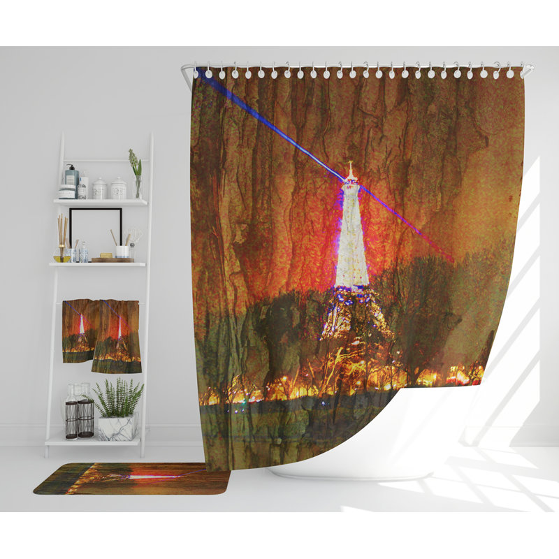 Nevie Polyester Shower Curtain Set