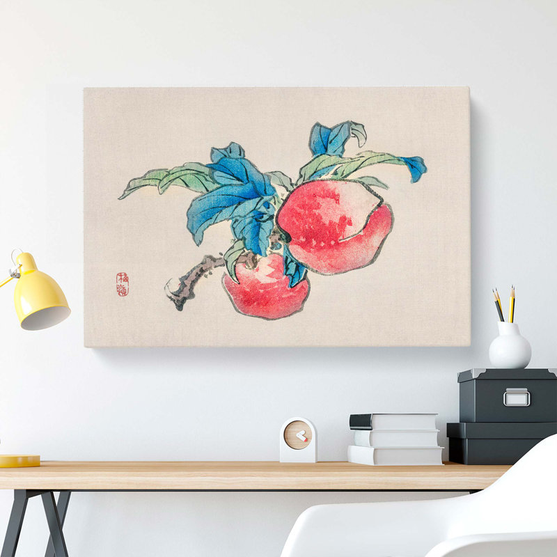 Peaches by Kono Bairei - Wrapped Canvas, 35cm H x 50cm W x 3cm D