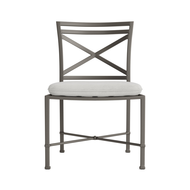 Venetian Outdoor Dining Side Chair, Mica, Fusion Dove, White