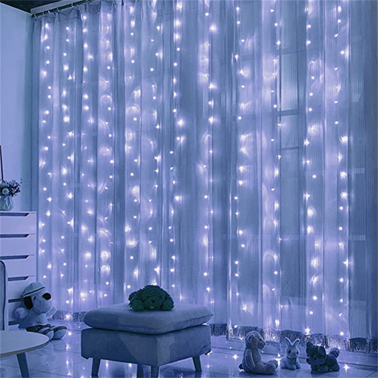 The Holiday Aisle® Window Curtain String Light, 300 Waterproof Led