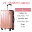 Valise rigide, valises en ABS léger et durable avec roues doubles, bagage de voyage à carreaux extensible de 28 pouces-126941770