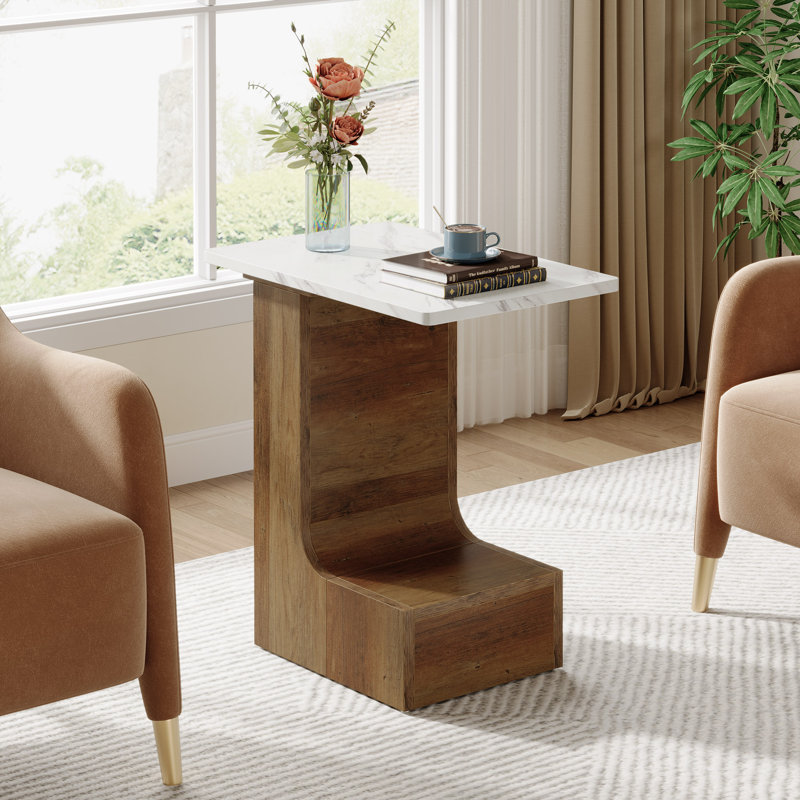 C-shaped End Table With Tabletop