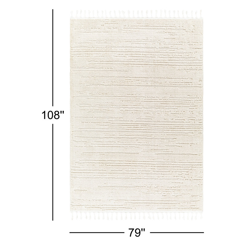 Highpoint Cream Area Rug, Rectangle 6'7" x 9'