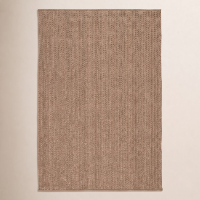 Iver Indoor/ Outdoor Solid Tan Area Rug, Rectangle 10' x 14'
