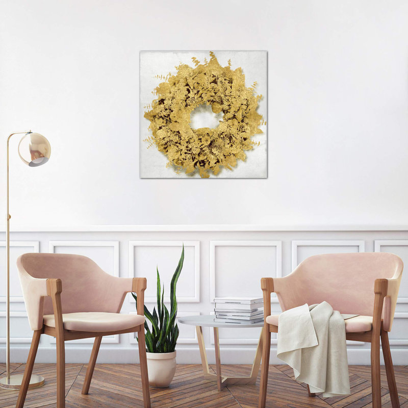 Golden Wreath III by Kate Bennett - Wrapped Canvas Print, 93.98 cm H x 93.98 cm W x 1.91 cm D