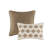 5 Piece Stripe Herringbone Comforter Set With Throw Pillows Brown