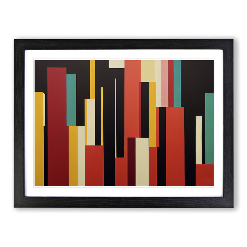 Modern Abstract - Single Picture Frame Print, 46cm H x 64cm W x 2cm D, Black Framed