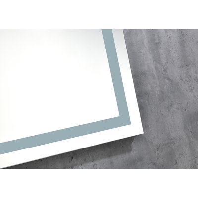 20*30 Bathroom Led Mirror - Fog, Shatter , Dimmer, White Aluminium 30x20 High Lumen, Long-lasting Material, Vanity