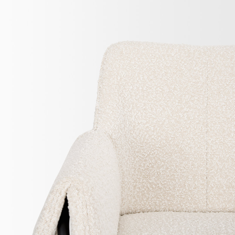 Fauteuil large de 30,5 po Gloriette, Mélange de polyester crème