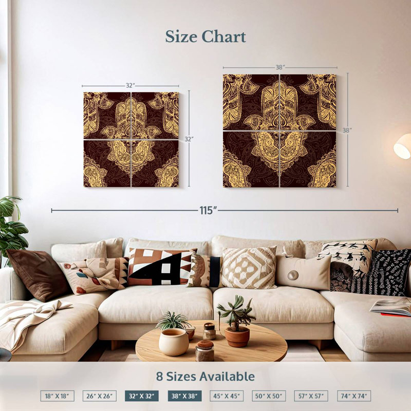Kerrick Hamsa Symbol Pattern, 32'' H x 32'' W