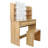 Vanity Desk Set Stool  Dressing Table with LED Lighting Mirror Drawer and Compartments-664044298