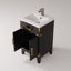 Meuble-lavabo simple en chêne noir 20 po X P 18 po D, dessus en acrylique et robinet-117984864