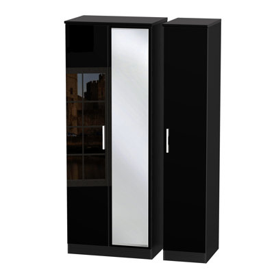 Yvette 3 Door Manufactured Wood Wardrobe