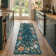 Tawann Machine Washable Floral Botanical Blue Area Rug with Non-Slip Backing for Living Room, Dining Room, Bedroom
