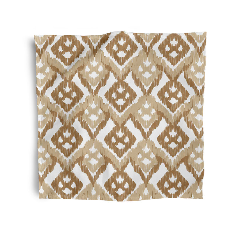 Feltner Polyester Geometric Square Napkin, Taupe