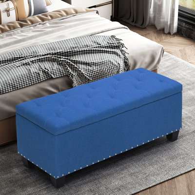 42" Upholstered Ottoman Bench, Button Tufted End of Bed Footrest Footstool for Bedroom Living Room by MoNiBloom