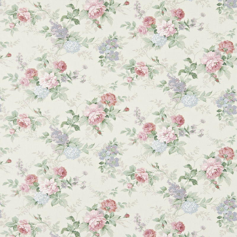 Rosamund Fabric, Cream/Lilac