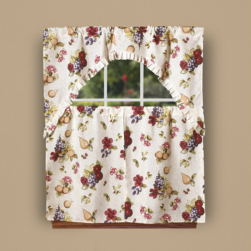 Wolfforth Floral Swag Kitchen Curtain