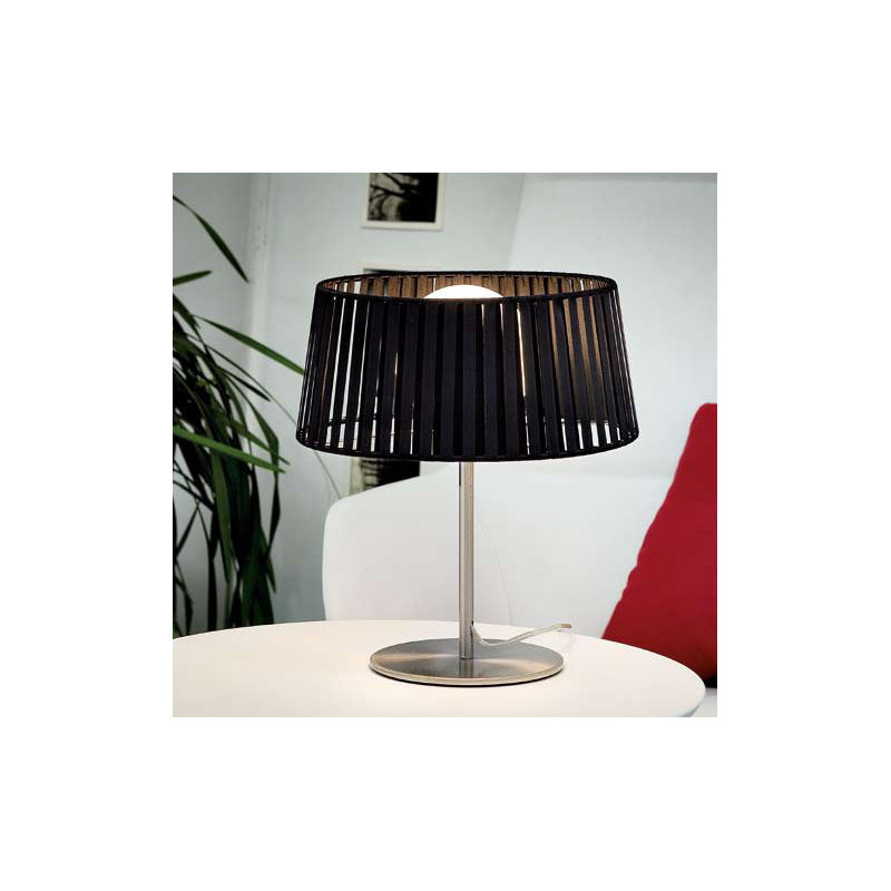 Lampe de chevet 12,6 po Ribbon, Noir, Nickel satiné