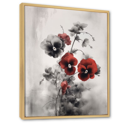 Impression sur toile rouge et grise minimalisme I
