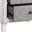 Table de chevet de chambre à coucher en gris et blanc rustique - 2 tiroirs, doublé de feutre, coffre-fort, protection contre les intempéries, fermeture contrôlée