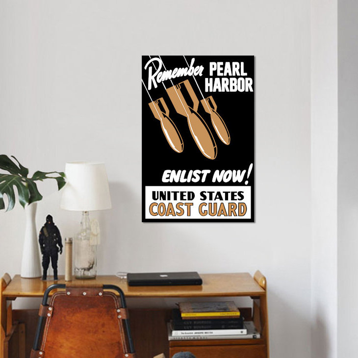 « wwii poster avec bombe », affiche rétro sur toile, H 40 po x l 26 po x P 1,5 po, Toile tendue, Pas de tapis