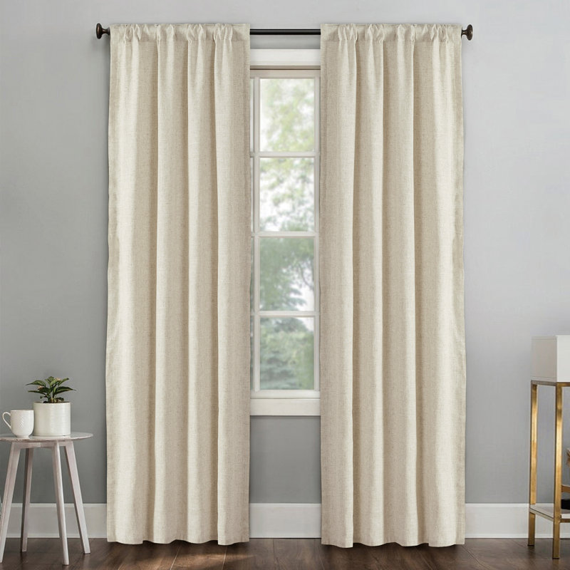 Dodoma Rod Pocket Curtain Panels, Natural, 38" W x 84" L