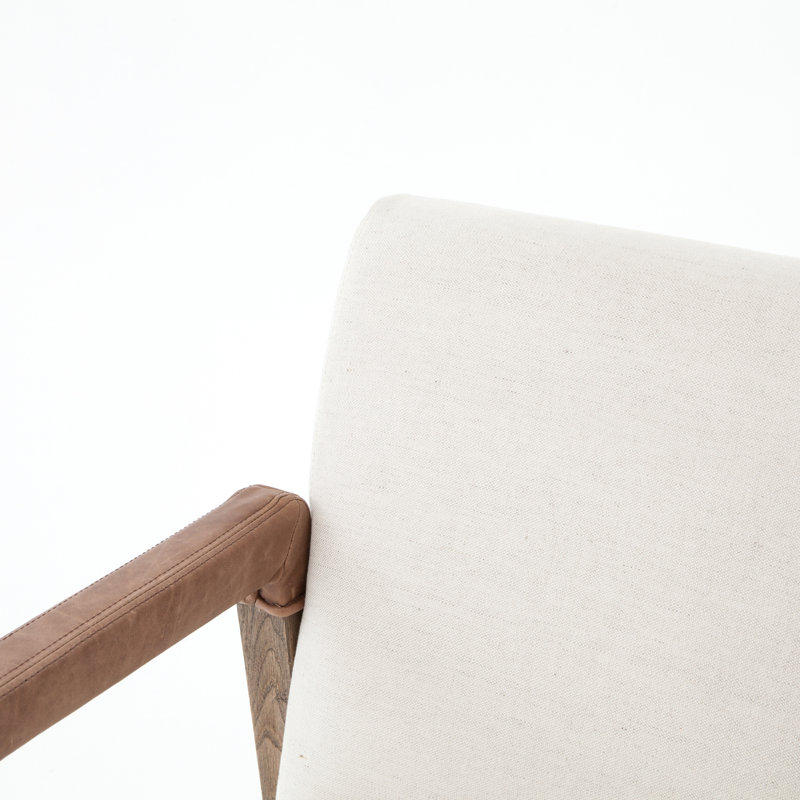 Reuben Upholstered Arm Chair, Polyester White