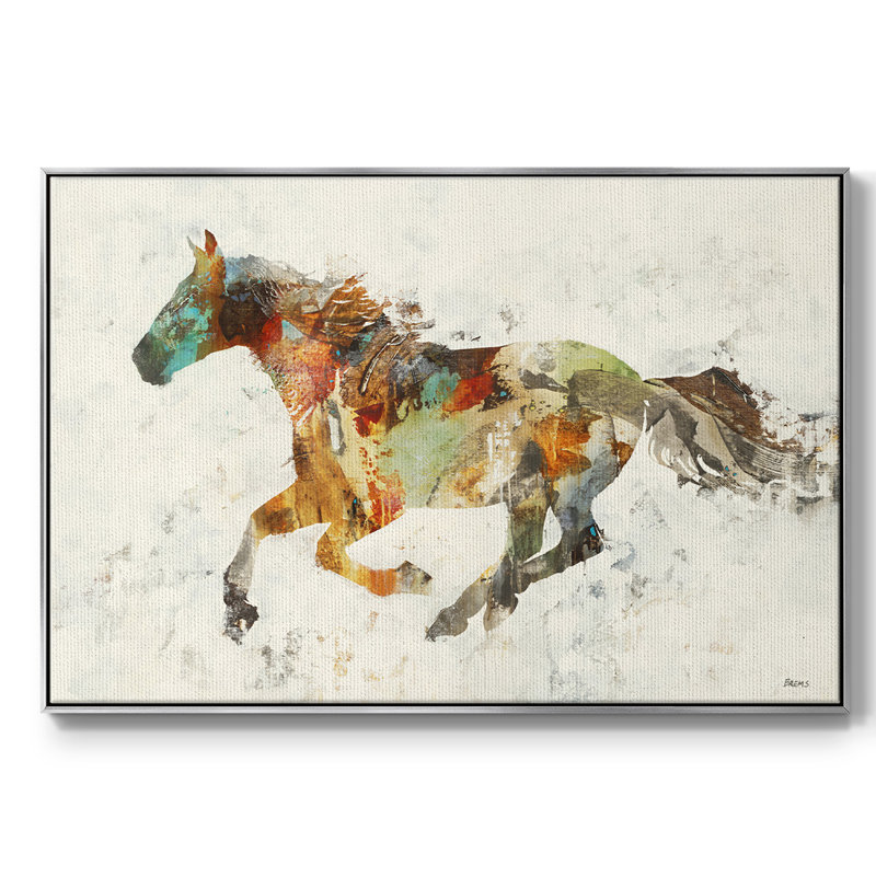 Totem II - reproduction sur toile avec cadre flottant, H 25 po x l 17 po x P 2 po, Argent