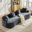 Curved Loveseat, Small Chenille Sofa With 3 Pillows, Deep Seat Couch For Apartment, Living Room, No Assembly Needed-963481117