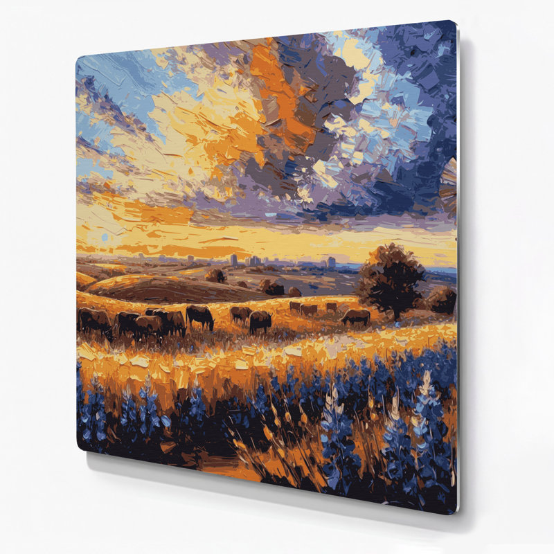 Art mural en métal «USA State Texas Brown»