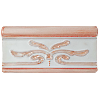 Carreau de faïence en céramique brillante blanche / rose 5,1 po x 2,6 po Novecento Cenefa Evoli