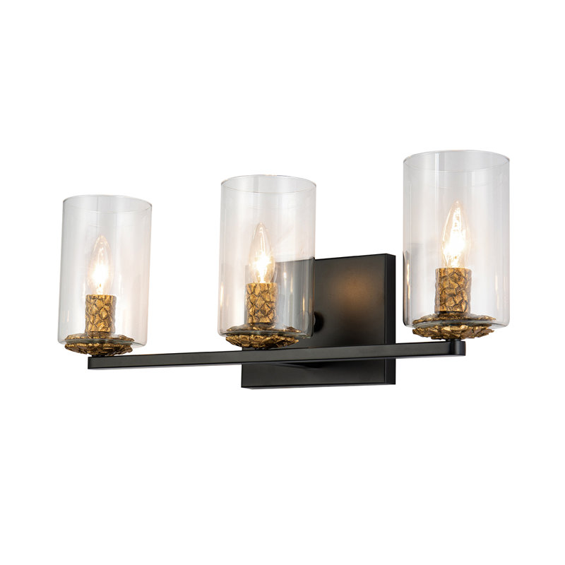Éclairage pour meuble-lavabo 3 lumières Gibbes, Noir mat