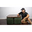 Table basse avec rangement pour 4 sièges, tables basses de style Mid-Century avec 4 repose-pieds en chenille, table centrale