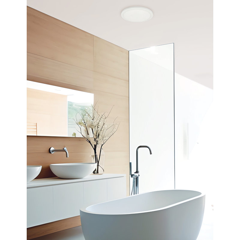 Nashea LED Flush Mount, Matte White, 9" Dia.