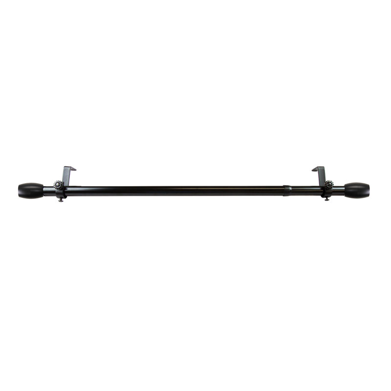 Tringle à rideaux simple à face maymie, Noir, H 2,5 po x l 120 po x P 1,38 po