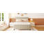 Lit plateforme double en velours avec lit gigogne-1161589087