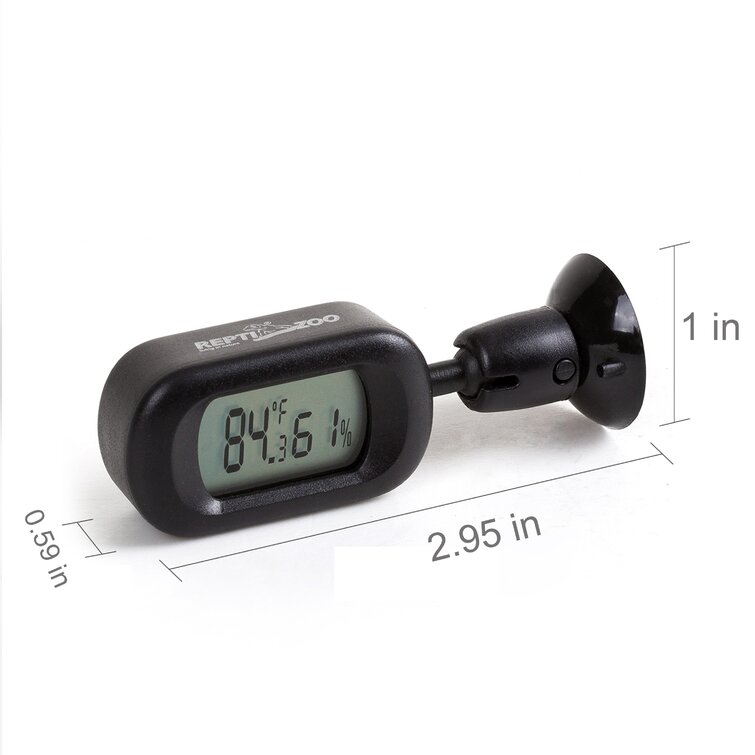 REPTIZOO 360 Rotation Mini Digital Thermo-Hygrometer with Suction Cup, Reptile Terrarium Humidity and Temperature Gauge Fahrenheit (), Pack-2