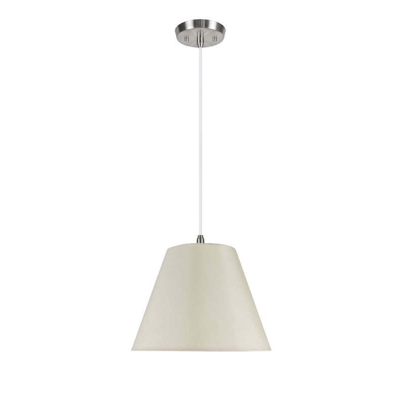 Luminaire suspendu conique à 1 lumière Melvin, Ivoire, H 11 po x l 14 po x P 7 po