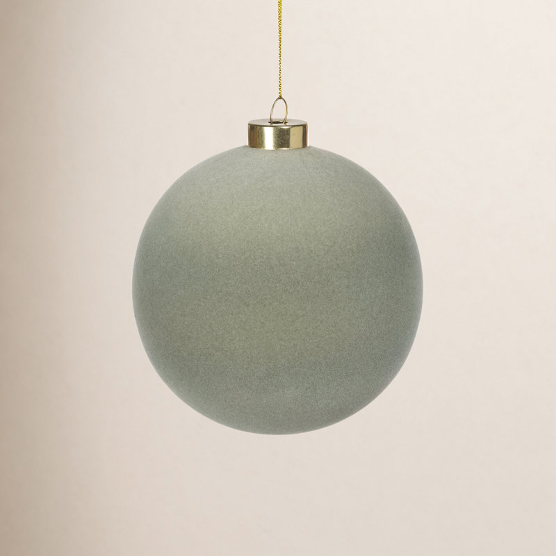 5'' Glass Ball Ornament, Green, 5"H x 4.75"W x 4.75"D