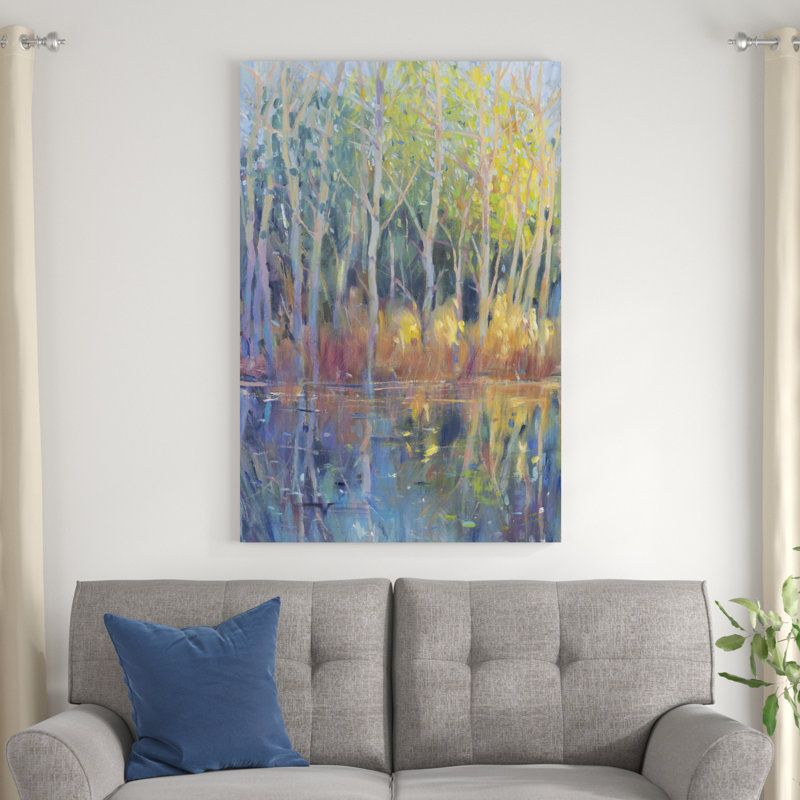 " Reflected Trees II " by Timothy O' Toole Painting Print, 48" H x 32" W